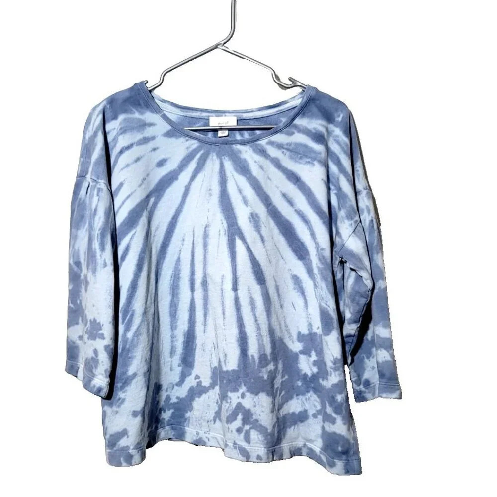 Pure Jill Sweatshirt Large Tie-Dye Blue Breathable Casual Comfort Pullover Boho